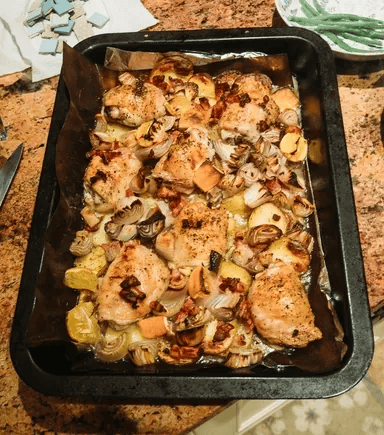Mediterranean Roasted Lemon Oregano Chicken & Potatoes